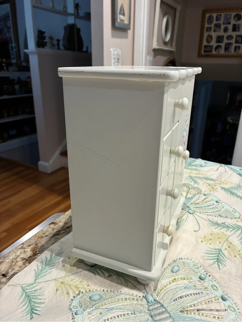 Floral Accent Jewelry Organizer Cabinet